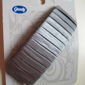 1 Goody Silky Fabric Folds Silver Gray Hair Barrette Clip Pin 2007 Metal Backing